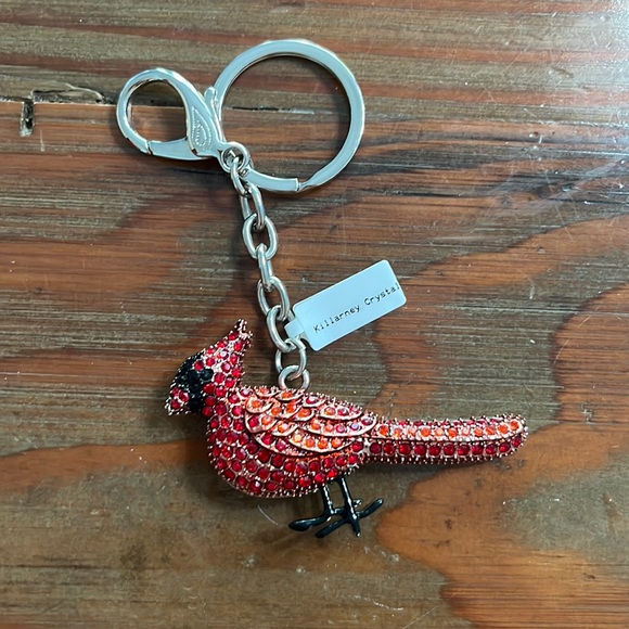 Accessories Killarney Crystal Red Cardinal Ireland Irish Pave Silver